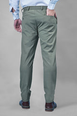 L&C Pistachio Plain Regular Fit Ankle Length Formal/Casual Pants For Men | Polyester Viscose Blend