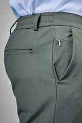 L&C Pistachio Plain Regular Fit Ankle Length Formal/Casual Pants For Men | Polyester Viscose Blend