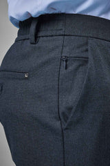 L&C Dark Grey Plain Regular Fit Ankle Length Formal/Casual Pants For Men | Polyester Viscose Blend