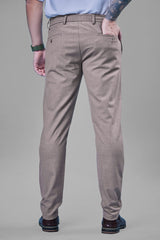 L&C Khaki Plain Regular Fit Ankle Length Formal/Casual Pants For Men | Polyester Viscose Blend