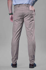 L&C Khaki Plain Regular Fit Ankle Length Formal/Casual Pants For Men | Polyester Viscose Blend