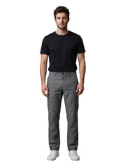 L&C Dark Grey | Relax Fit | Regular Length | Casual Trousers For Men | Linen Blend | Linen Slub