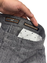 L&C Dark Grey | Relax Fit | Regular Length | Casual Trousers For Men | Linen Blend | Linen Slub
