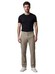 L&C Khaki | Relax Fit | Regular Length | Casual Trousers For Men | Linen Blend | Linen Slub