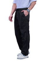 L&C Black | Baggy Fit | Regular Length | Unisex Casual Lowers | Flex Linen | Linen Slub