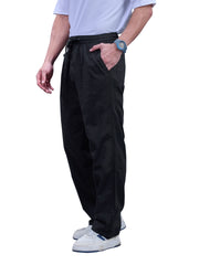L&C Black | Baggy Fit | Regular Length | Unisex Casual Lowers | Flex Linen | Linen Slub