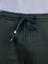L&C Olive | Baggy Fit | Regular Length | Unisex Casual Lowers | Flex Linen | Linen Slub