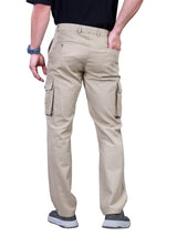 L&C Beige | Relax Fit | Regular Length | Gripper Elastic Men Cargo | Cotton | Dobby