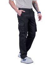 L&C Black | Relax Fit | Regular Length | Gripper Elasted Men Cargo  | Cotton | Dobby