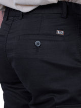 L&C Black | Relax Fit | Regular Length | Gripper Elasted Men Cargo  | Cotton | Dobby