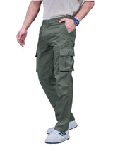 L&C Olive | Relax Fit | Regular Length | Gripper Adjustment Men Cargos| Cotton | Dobby