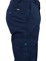 L&C Navy | Relax Fit | Regular Length | Gripper Elastic Men Cargo Pants | Cotton | Dobby