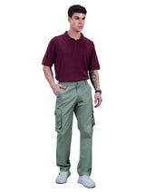 L&C Pista | Relax Fit | Regular Length | Gripper Elasticated Men Cargo | Cotton | Dobby