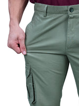 L&C Pista | Relax Fit | Regular Length | Gripper Elasticated Men Cargo | Cotton | Dobby