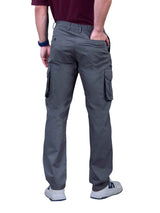 L&C Grey | Relax Fit | Regular Length | Gripper Elasted Cargos for Men | Cotton | Dobby