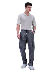 L&C Grey | Relax Fit | Regular Length | Full Elastic Men Cargos | Cotton | Camo Print