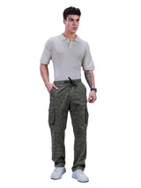 L&C Olive | Relax Fit | Regular Length | Full Elasted Men Cargo | Cotton | Camo Print