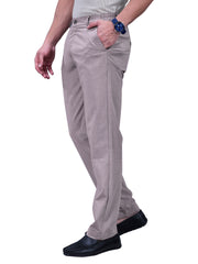 L&C Dusty Brown | Straight Fit | Regular Length | Side Elasted Men Casual Trousers | PV 4 Way | Lining