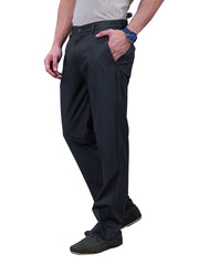 L&C Black | Straight Fit | Regular Length |Side Elastic Casual Trousers for Men | PV 4 Way |  Lining