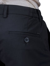 L&C Black | Straight Fit | Regular Length |Side Elastic Casual Trousers for Men | PV 4 Way |  Lining
