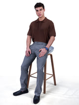 L&C Dark Grey | Straight Fit | Regular Length | Side Elasticated Men Casual Trousers | PV 4 Way | Lining