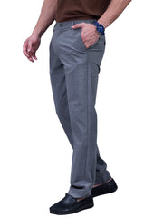 L&C Dark Grey | Straight Fit | Regular Length | Side Elasticated Men Casual Trousers | PV 4 Way | Lining