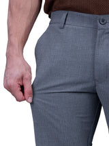 L&C Dark Grey | Straight Fit | Regular Length | Side Elasticated Men Casual Trousers | PV 4 Way | Lining