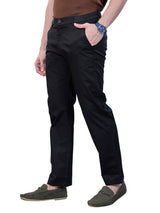 L&C Black | Relax Fit | Regular Length | Side Elastic Casual Trousers For Men | Imported 2 way Poly | Dobby