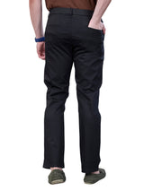 L&C Black | Relax Fit | Regular Length | Side Elastic Casual Trousers For Men | Imported 2 way Poly | Dobby