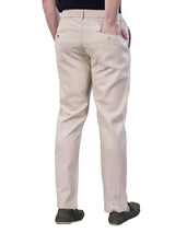 L&C Khaki | Relax Fit | Regular Length | Side Elastic Casual Trousers For Men | Linen Blend | Dobby