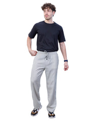 L&C Light Grey | Baggy Fit | Regular Length | Unisex Casual Lowers | Viscose Lyocil Linen | Plain Linen Slub