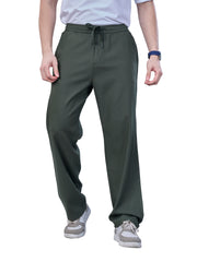 L&C Olive | Baggy Fit | Regular Length | Unisex Casual Lowers | Cotton | Plain
