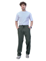 L&C Olive | Baggy Fit | Regular Length | Unisex Casual Lowers | Cotton | Plain