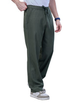 L&C Olive | Baggy Fit | Regular Length | Unisex Casual Lowers | Cotton | Plain