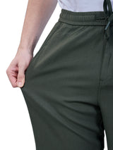 L&C Olive | Baggy Fit | Regular Length | Unisex Casual Lowers | Cotton | Plain
