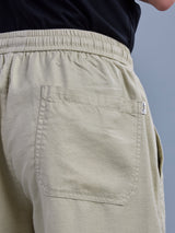 L&C Beige | Baggy Fit | Regular Length | Unisex Casual Lowers | Viscose Tehnsil Linen | Linen Slub