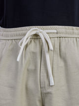 L&C Beige | Baggy Fit | Regular Length | Unisex Casual Lowers | Viscose Tehnsil Linen | Linen Slub