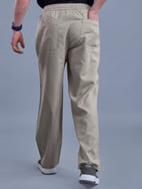 L&C Khaki | Baggy Fit | Regular Length | Unisex Casual Lowers | Viscose Tehnsil Linen | Linen Slub
