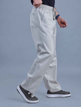 L&C Light Grey | Baggy Fit | Regular Length | Unisex Casual Lowers | Viscose Tehnsil Linen | Linen Slub