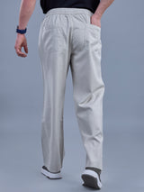 L&C Light Grey | Baggy Fit | Regular Length | Unisex Casual Lowers | Viscose Tehnsil Linen | Linen Slub