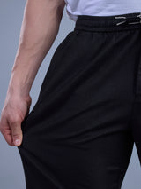 L&C Black | Baggy Fit | Regular Length | Unisex Casual Lowers | Viscose Tehnsil Linen | Linen Slub