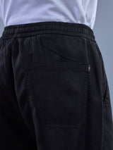L&C Black | Baggy Fit | Regular Length | Unisex Casual Lowers | Viscose Tehnsil Linen | Linen Slub