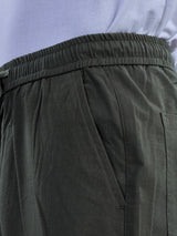 L&C Olive | Baggy Fit | Regular Length | Unisex Casual Lowers | Viscose Linen | Linen Slub