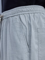L&C Sky Blue | Baggy Fit | Regular Length | Unisex Casual Lowers | Viscose Linen | Linen Slub