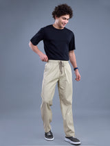 L&C Beige | Baggy Fit | Regular Length | Unisex Casual Lowers | Viscose Linen | Linen Slub