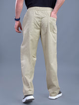 L&C Beige | Baggy Fit | Regular Length | Unisex Casual Lowers | Viscose Linen | Linen Slub