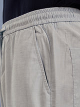 L&C Cream | Baggy Fit | Regular Length | Unisex Casual Lowers | Viscose Linen | Linen Slub