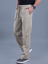 L&C Khaki | Baggy Fit | Regular Length | Unisex Casual Lowers | Viscose Linen | Linen Slub