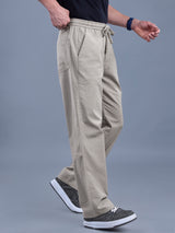 L&C Khaki | Baggy Fit | Regular Length | Unisex Casual Lowers | Viscose Linen | Linen Slub