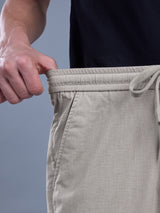 L&C Khaki | Baggy Fit | Regular Length | Unisex Casual Lowers | Viscose Linen | Linen Slub